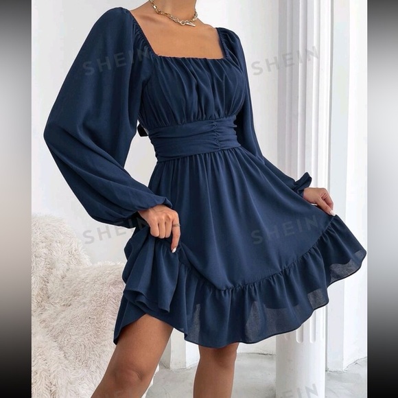 SHEIN Dresses & Skirts - Elegant Navy Blue Dress